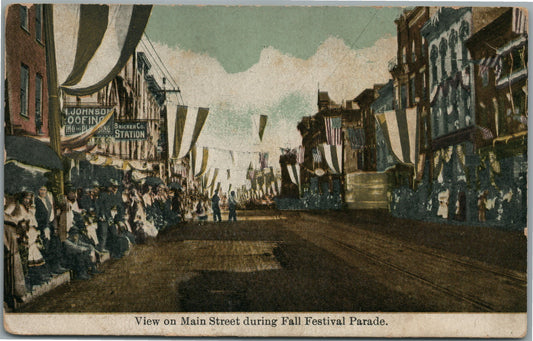 RICHMOND IN MAIN STREET FALL FESTIVAL PARADE ANTIQUE POSTCARD