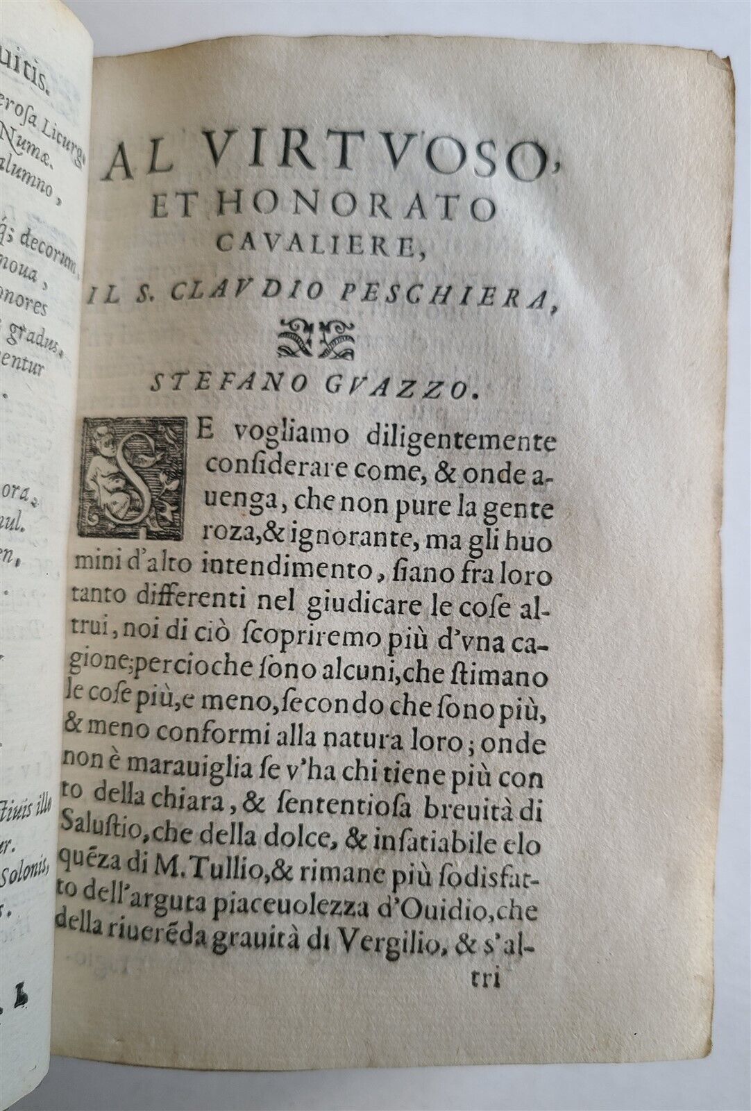 1590 LA CIVIL CONVERSATIONE DEL SIGNOR STEFANO GUAZZO antique VELLUM 16th CENT.