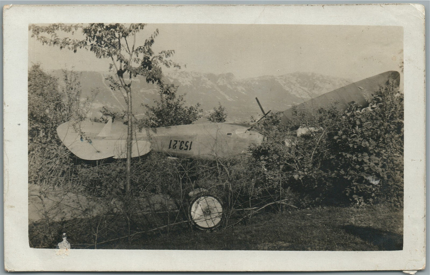 WWI ERA AIRPLANE CRUSH ANTIQUE REAL PHOTO POSTCARD RPPC