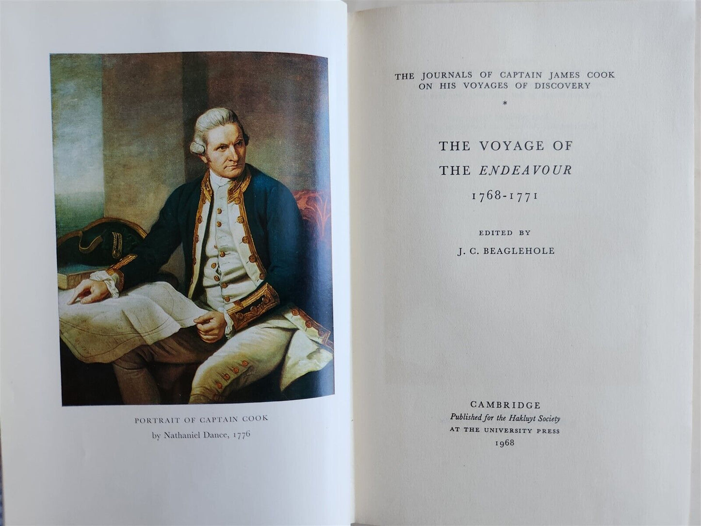 1967-74 JOURNALS of CAPTAIN JAMES COOK on HIS VOYAGES of DISCOVERY antique 5 VOL