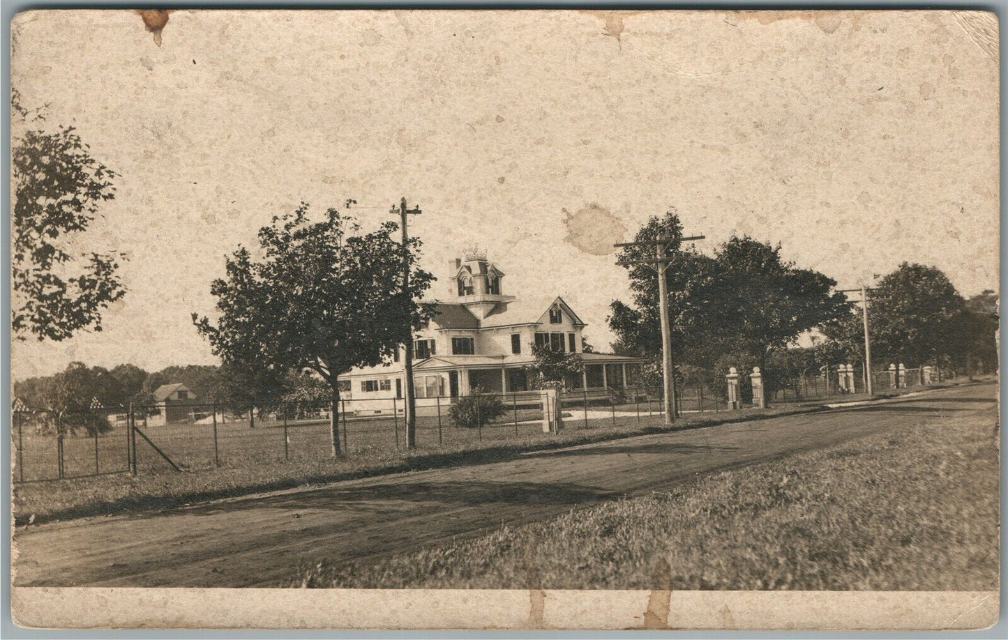 GREENPORT NY ANTIQUE REAL PHOTO POSTCARD RPPC