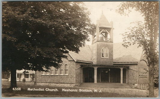 NESHANIC STATION NJ METHODIST CHURCH ANTIQUE REAL PHOTO POSTCARD RPPC