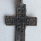 RUSSIAN BRONZE 18th CENTURY antique NECK CROSS icon ST.NIKITA SLAYING DEVIL rare