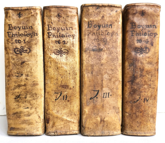 1690 PHILOSOPHIA SCOTI 4 VOLUMES antique VELLUM BOUND
