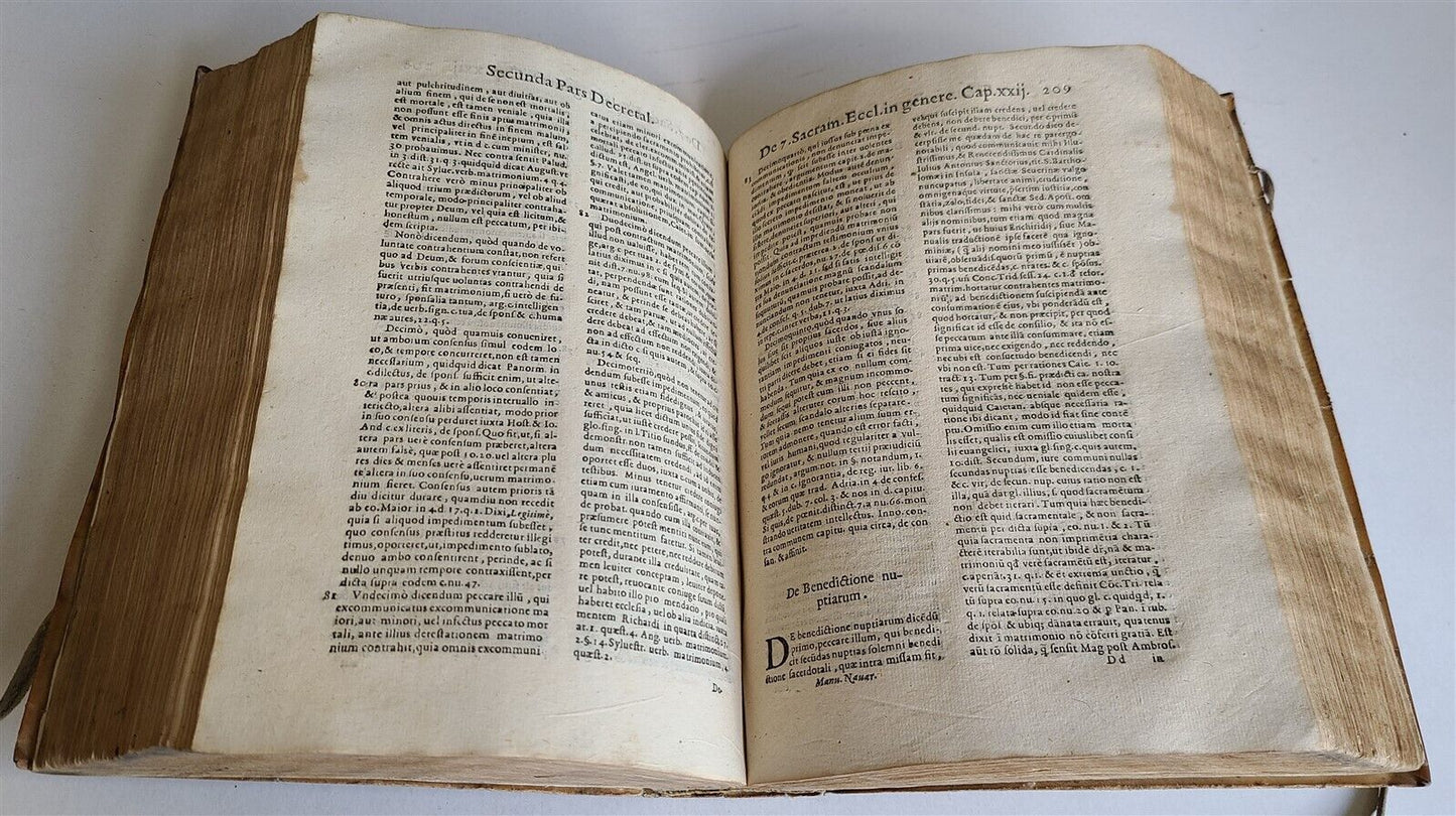 1598 CANON LAW THEOLOGY by Martino de AZPILCUETA antique VELLUM 16th CENTURY