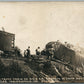 TRAIN WRECK INDIANAPOLIS & CAMP B.HARRISON IN ANTIQUE REAL PHOTO POSTCARD RPPC