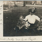 TWO LITTLE GIRLS w/ TEDDY BEAR ANTIQUE REAL PHOTO POSTCARD RPPC