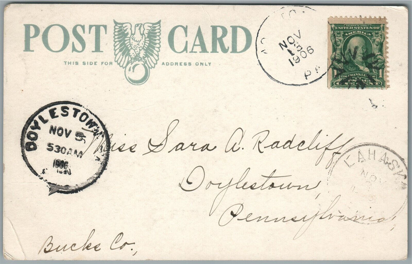 IVYLAND PA BUCKS CO. VIEWS ARNOLD BROTHERS RAILROAD STATION ANTIQUE POSTCARD