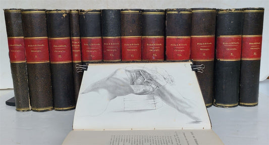 1865-82 SURGERY & ANATOMY 13 volumes FULLY ILLUSTRATED antique in GERMAN