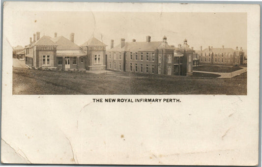 SCOTLAND PERTH HOSPITAL NEW ROYAL INFIRMARY ANTIQUE REAL PHOTO POSTCARD RPPC