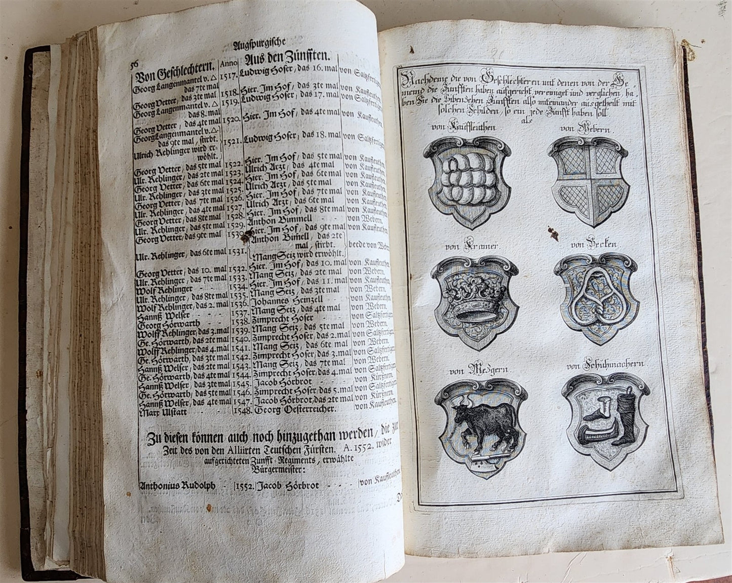 1725 HISTORY of Holy Roman Empire' CITY of AUGSBURG REGIMENT antique ILLUSTRATED