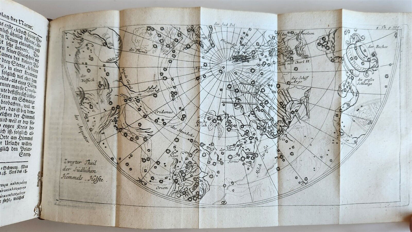 1753 Spectacle of nature by PLUCHE antique ILLUSTRATED in GERMAN