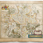 1640 MAP of GERMANY HILDESHEIM by WILLEM BLAEU antique AUTHENTIC hand colored