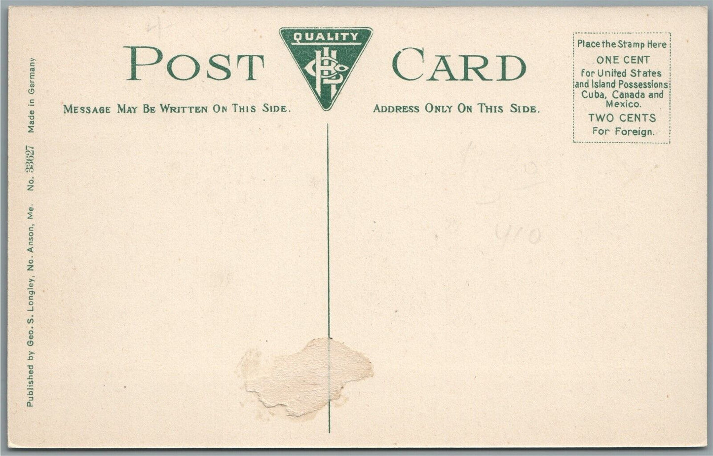 NO. ANSON ME MADISON STREET ANTIQUE POSTCARD