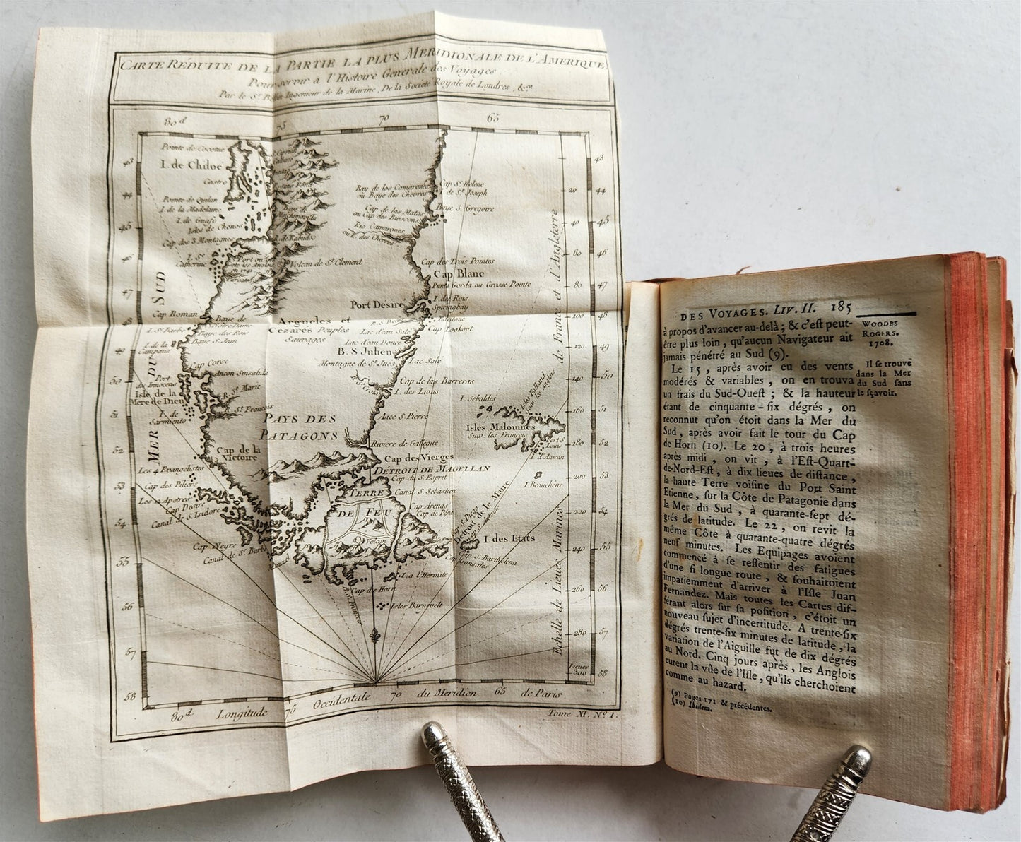 1753 HISTOIRE des VOYAGES antique illustrated S. AMERICA TRAVELS of GEORGE ANSON