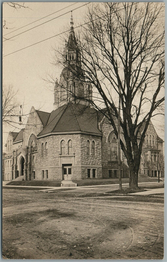 GREENFIELD OH CHURCH ANTIQUE REAL PHOTO POSTCARD RPPC