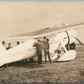 ROUND WORLD FLIGHT AIRPLANE WINNIE MAIE OK ANTIQUE REAL PHOTO POSTCARD RPPC