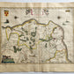 1640 MAP of Boulogne & Guines FRANCE WILLEM BLAEU antique AUTHENTIC hand colored