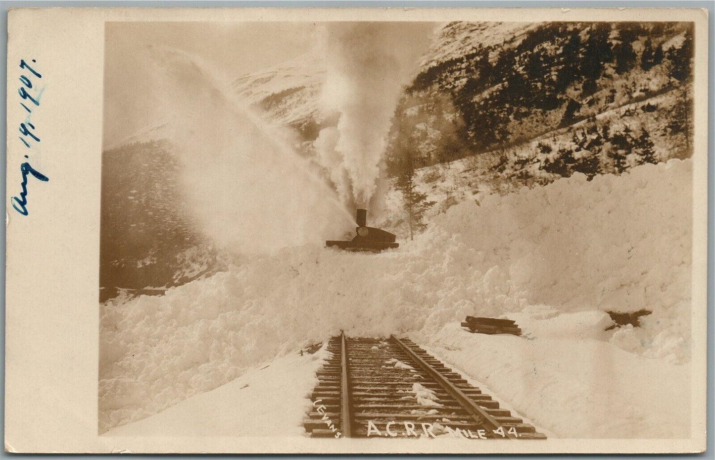 ALASKA railroad TRAIN WINTER SCENE ANTIQUE REAL PHOTO POSTCARD RPPC