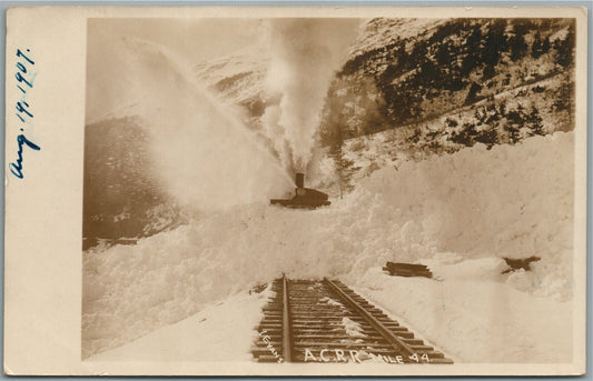 ALASKA railroad TRAIN WINTER SCENE ANTIQUE REAL PHOTO POSTCARD RPPC