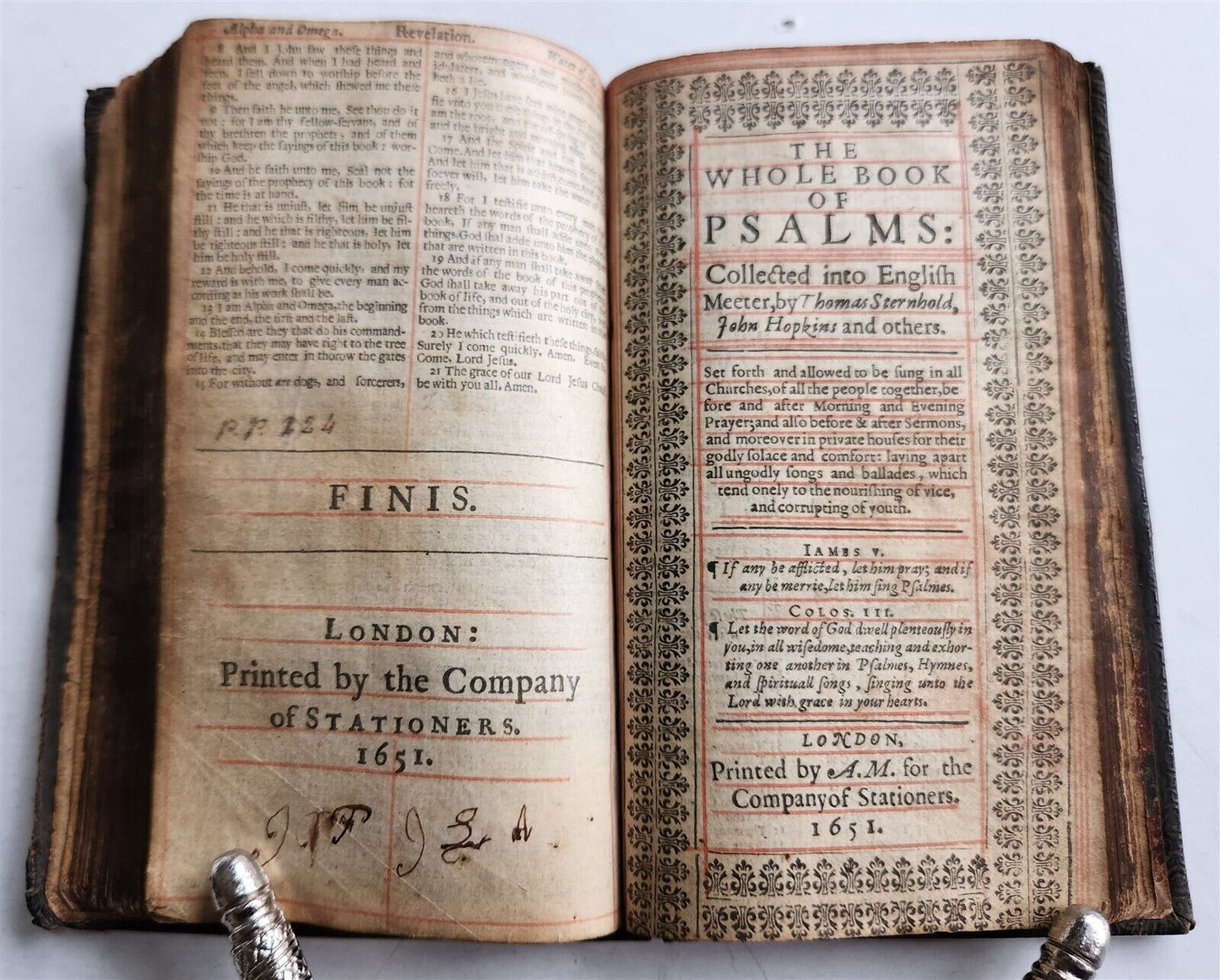 1651 BIBLE in ENGLISH NEW TESTAMENT antique 17th century RARE