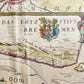 1640 MAP of GERMANY ELBE RIVER by WILLEM BLAEU antique AUTHENTIC hand colored