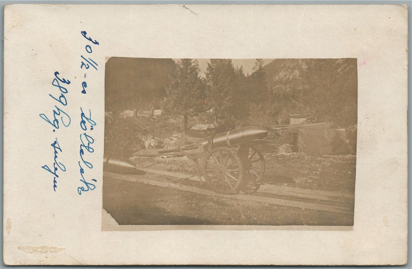 WWI ARTILLERY EQUIPMENT ANTIQUE REAL PHOTO POSTCARD RPPC