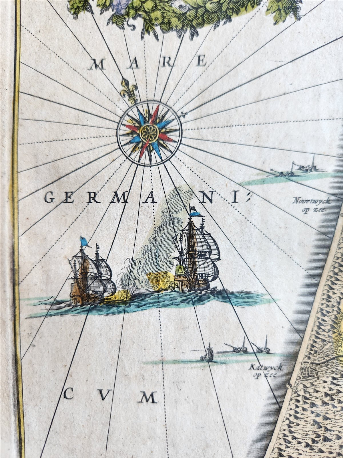 1640 Rhineland & Amstelland NETHERLANDS MAP by WILLEM BLAEU antique AUTHENTIC