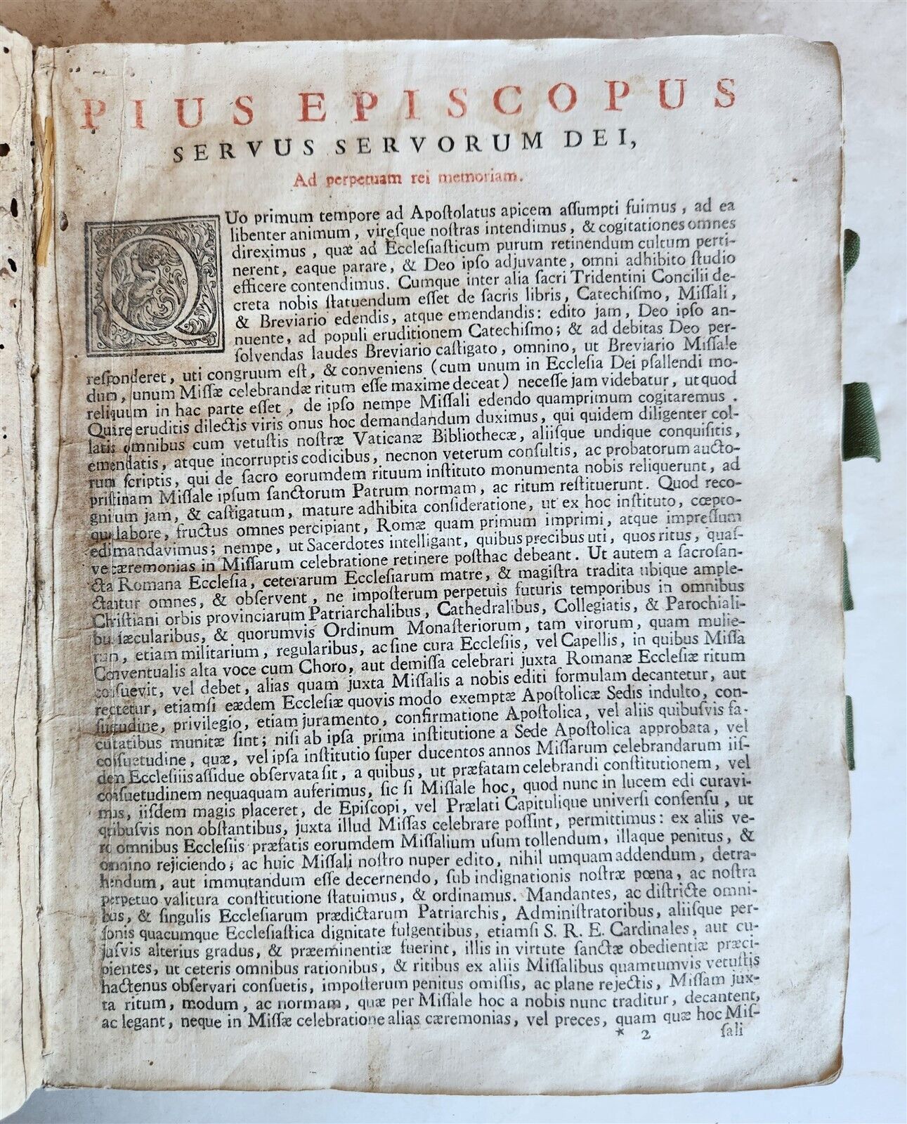 1760 MISSALE ROMANUM antique VELLUM BOUND FOLIO