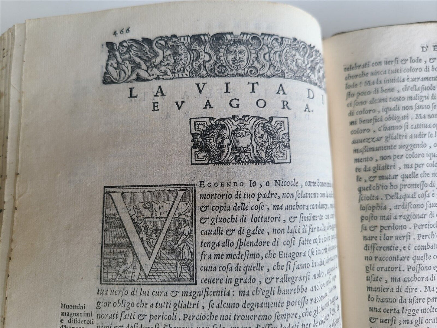 1560 PLUTARCH transl. by Lodovico Domenichi antique VELLUM BINDING 16th CENTURY