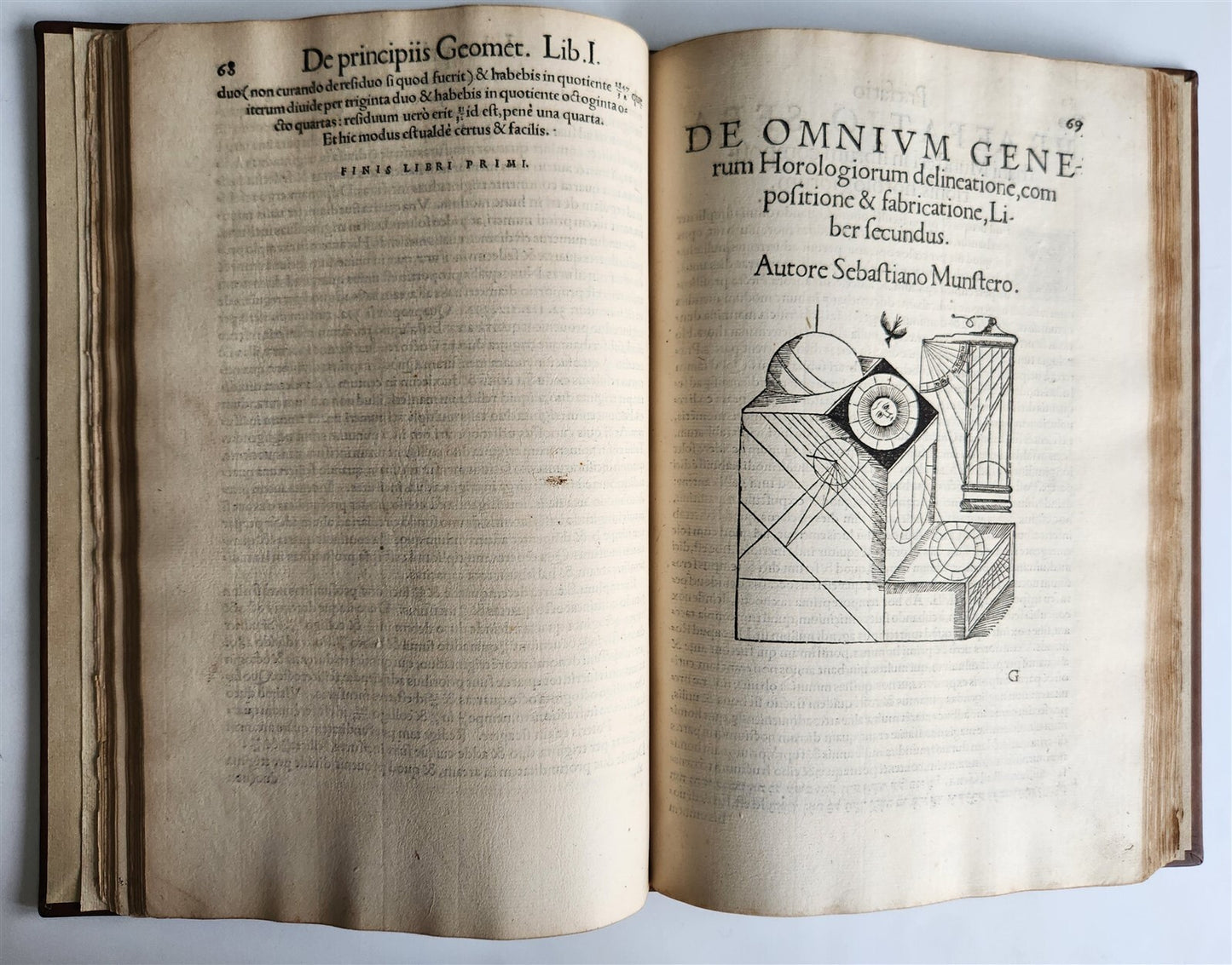 1551 RUDIMENTA MATHEMATICA by SEBASTIAN MUNSTER antique ILLUSTRATED 1st EDITION
