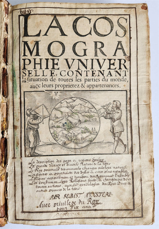 1556 COSMOGRAPHY by Sebastian Munster antique RARE ILLUSTRATED 16th cent. FOLIO