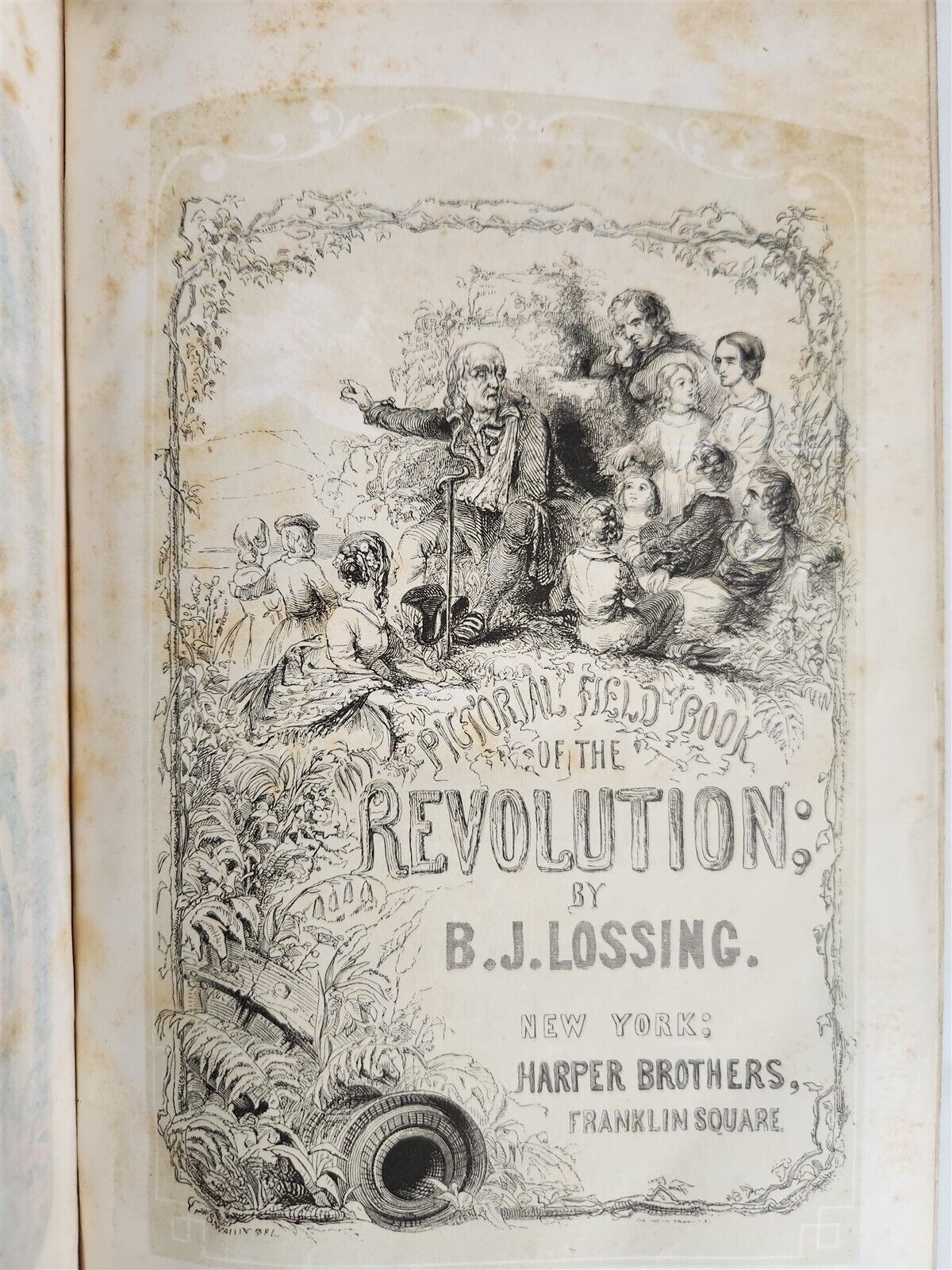 1859 PICTORIAL FIELD-BOOK of REVOLUTION by B. LOSSING 2 VOLS antique ILLUSTRATED