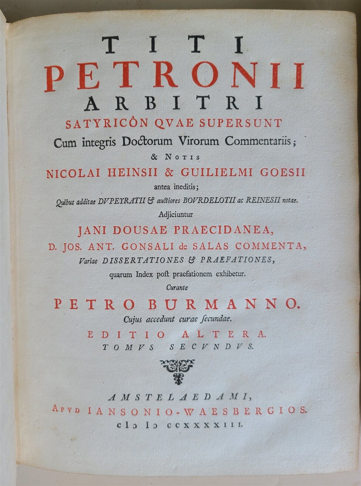 1743 SATYRICON by PETRONIUS antique 2 VOLUMES VELLUM BINDING