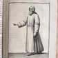 1755 ILLUSTRATED COSTUME HISTORY of MONKS & KNIGHTS for both sexes antique