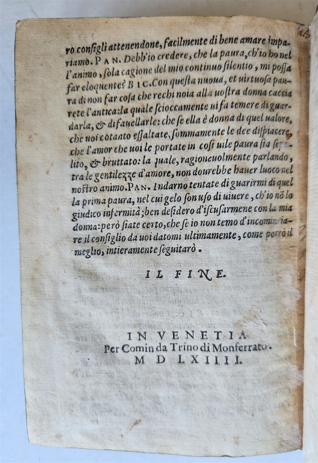 1564 DIALOGUES by SPERONE SPERONI antique VELLUM BOUND 16th CENTURY