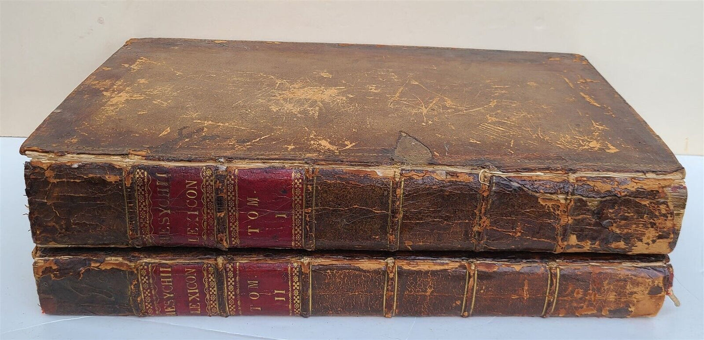 1756 LEXICON Greek literature & Language Hesychius of Alexandria ANTIQUE FOLIO