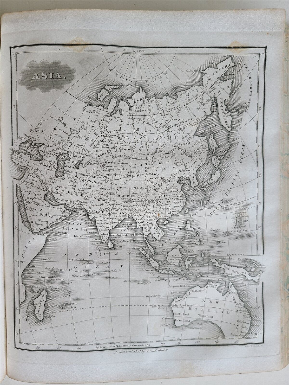 1847 SYSTEM of UNIVERSAL GEOGRAPHY by S. WALKER Vol.I antique ILLUSTRATED FOLIO