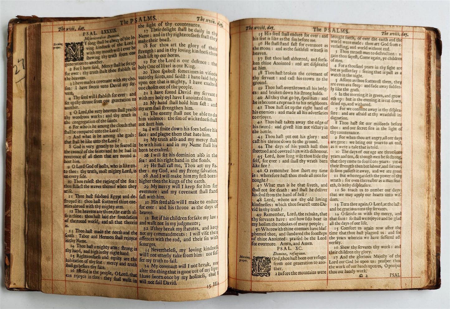 1683 BOOK of COMMON PRAYER w/ PSALMS of DAVID antique in ENGLISH