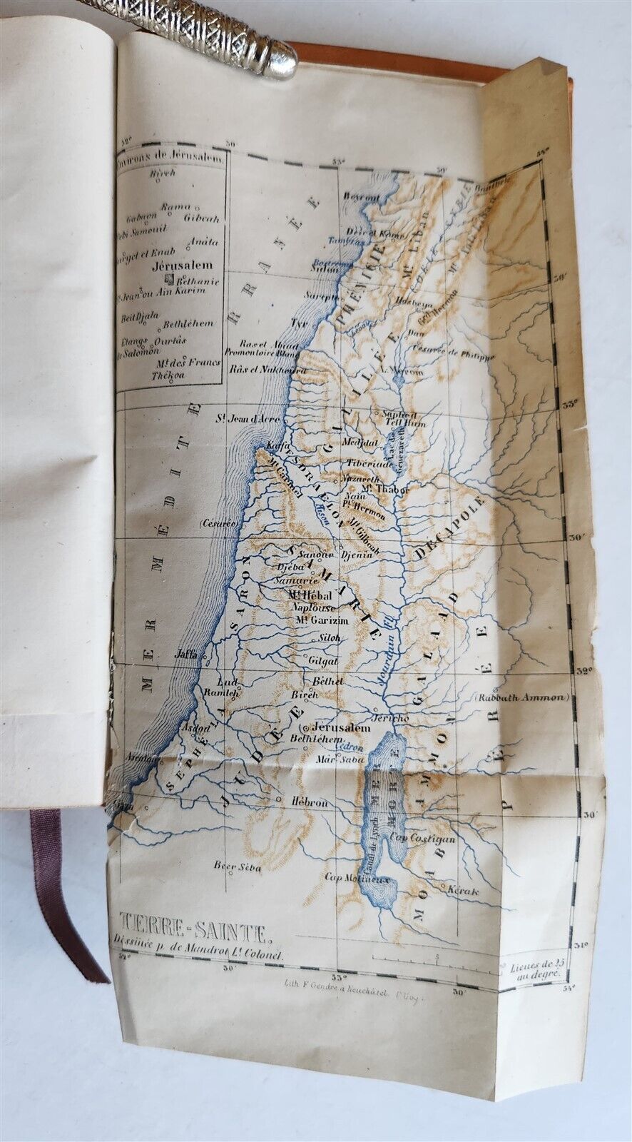 1866 VOYAGE en TERRE SAINTE by FELIX BOVET ILLUSTRATED w/ MAPS antique