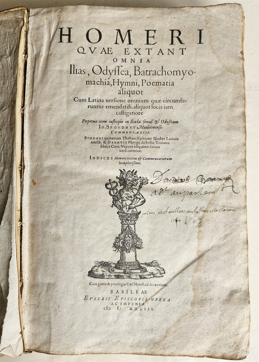1583 HOMER ILIAD & ODYSSEY 16th CENTURY FOLIO antique SCARCE in GREEK & LATIN