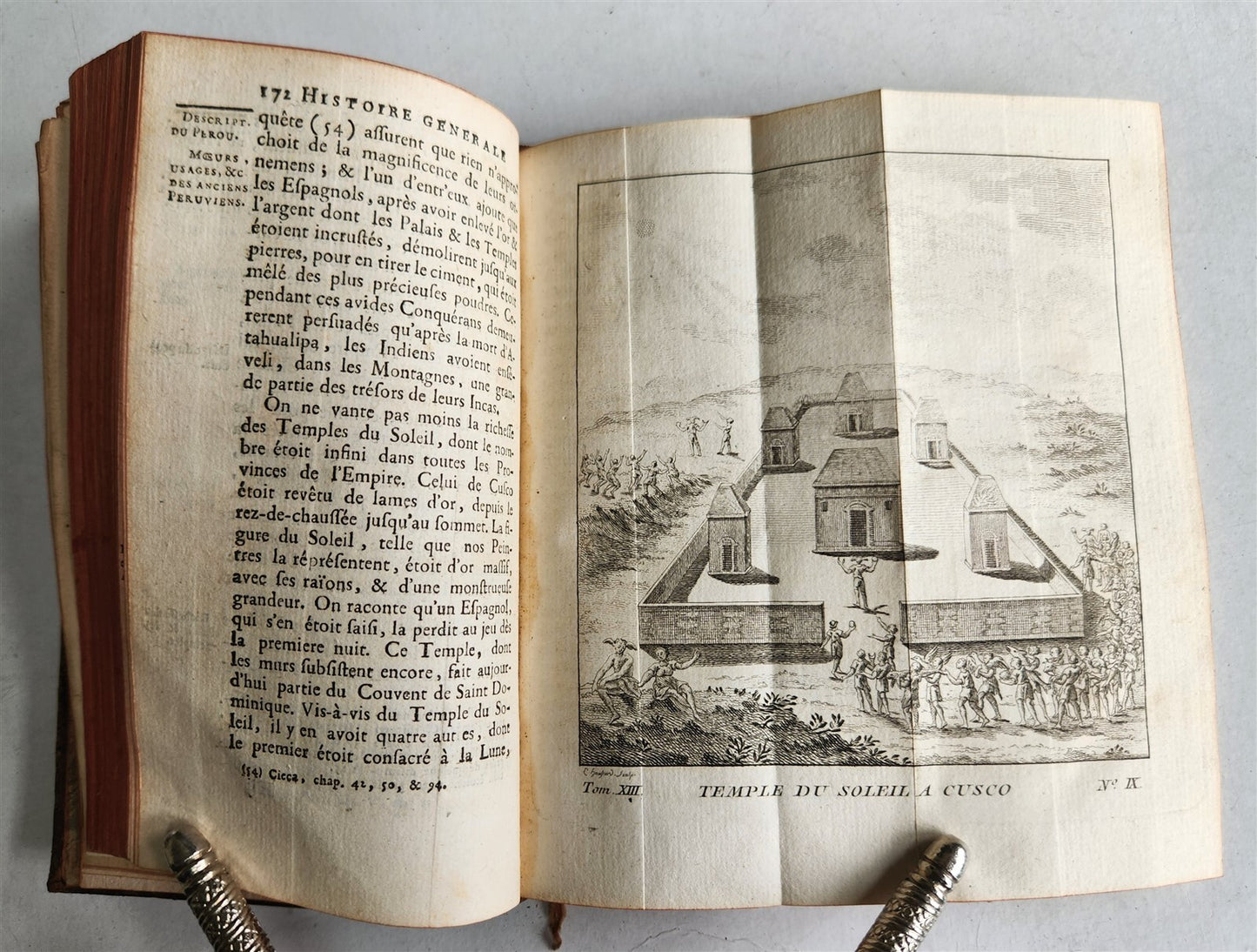 1757 HISTOIRE des VOYAGES antique Vol.52 PERU INCAS TRAVELS illustrated