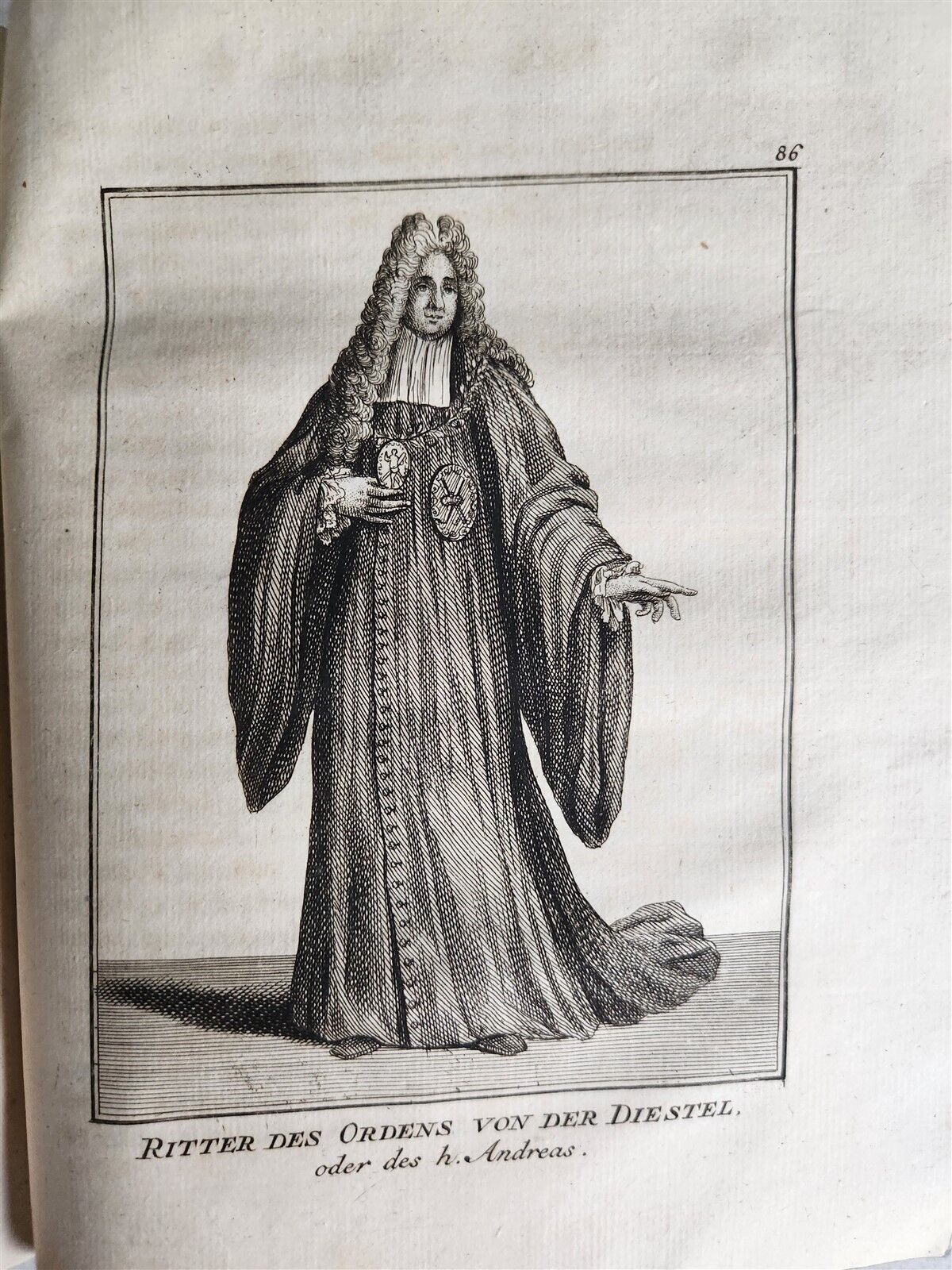 1756 ILLUSTRATED COSTUME HISTORY of MONKS & KNIGHTS for both sexes antique