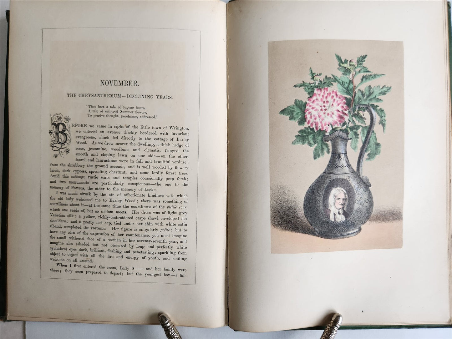 1871 FLOWER EMBLEMS ILLUSTRATED antique in ENGLISH