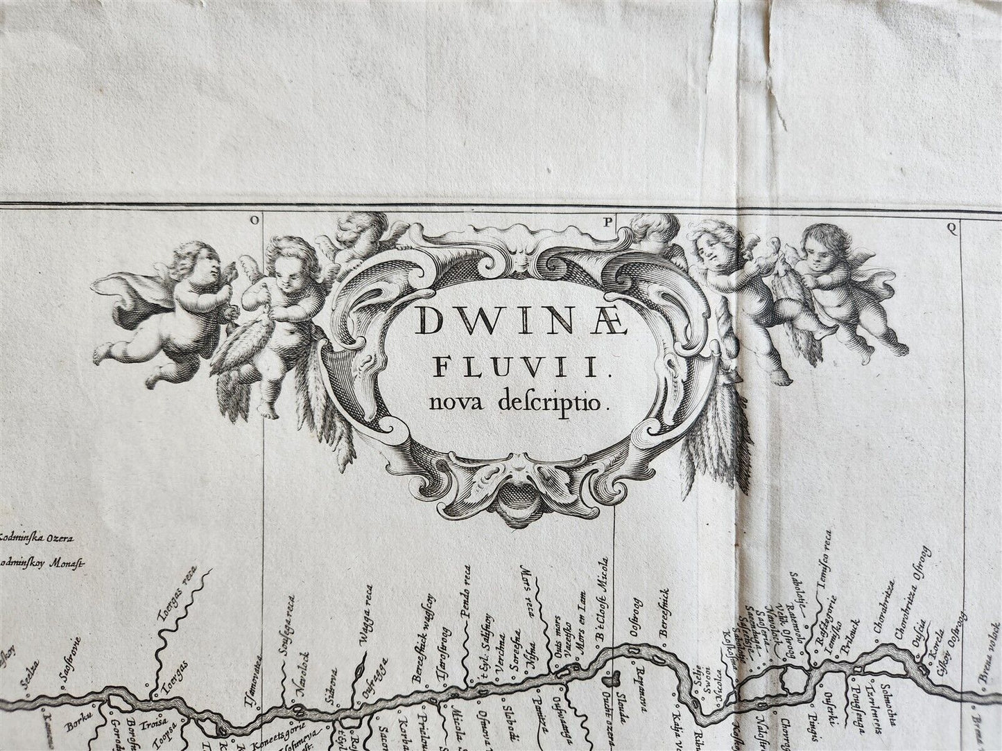 1680 MAP of NORTH RUSSIA antique DWINA FLUVII Nova Description 23 by 27" RARE