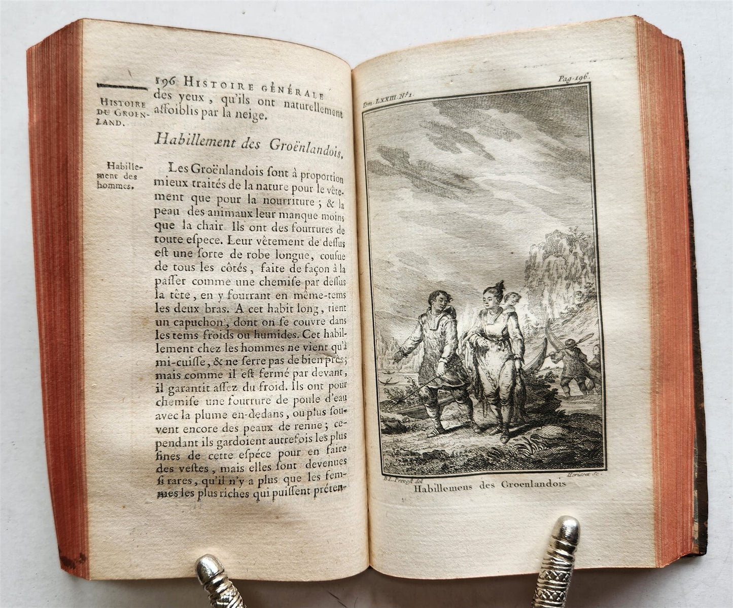 1770 HISTOIRE des VOYAGES illustrated v.73 TRAVELS to GREENLAND antique