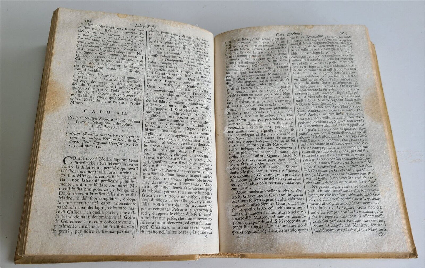 1728 TRATTENIMENTO ISTORICO TEOLOGICO e SCRITTURALE antique VELLUM BOUND