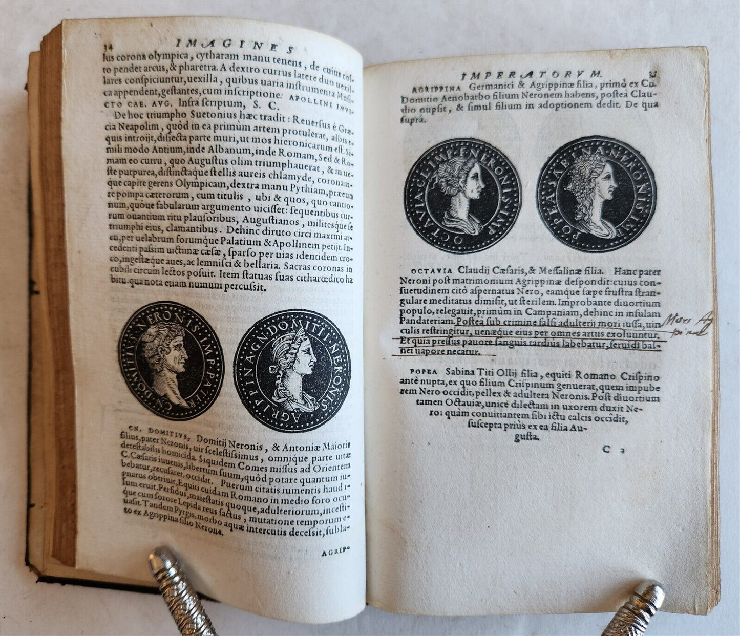 1557 NUMISMATICS antique ILLUSTRATED w/ 400 WOODCUTS Roman & German coins