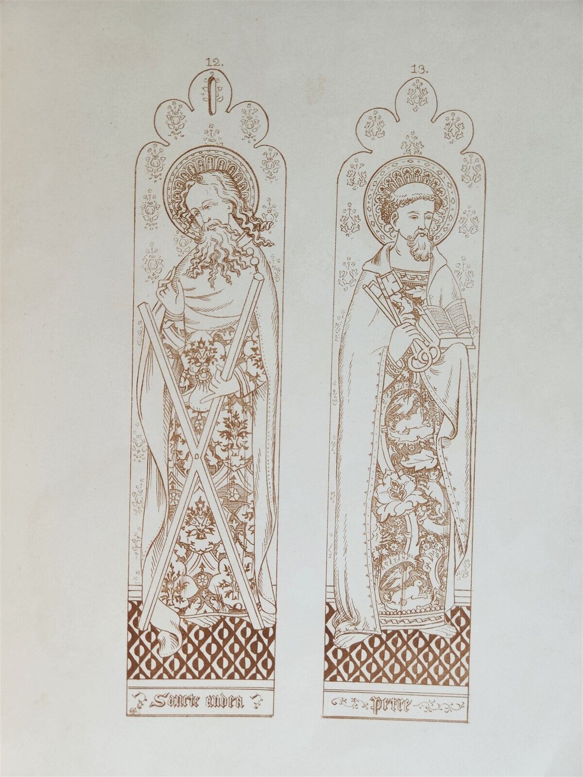 1867 ILLUSTRATIONS of the ROOD SCREEN in RANWORTH antique ILLUSTRATED FOLIO