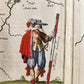 1640 MAP of Vermandois FRANCE by WILLEM BLAEU antique AUTHENTIC hand colored